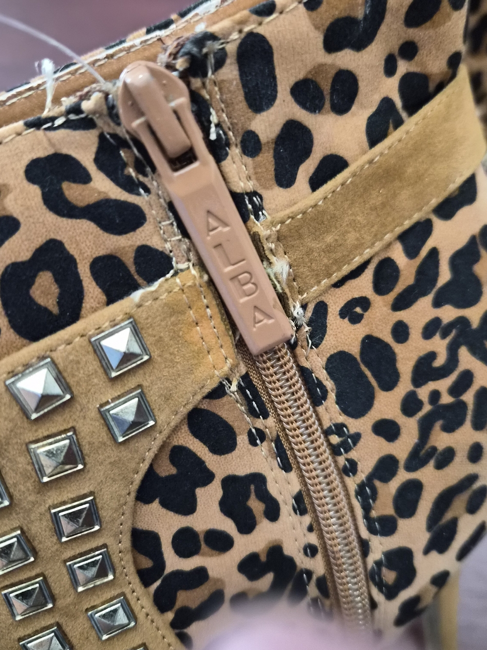 Leopard Print Studded Platform Ankle Boots - Women - Picture 7 of 14